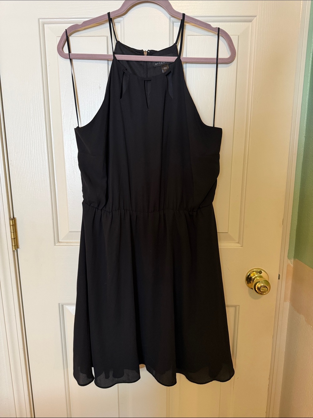 attention Black Mini Halter Dress